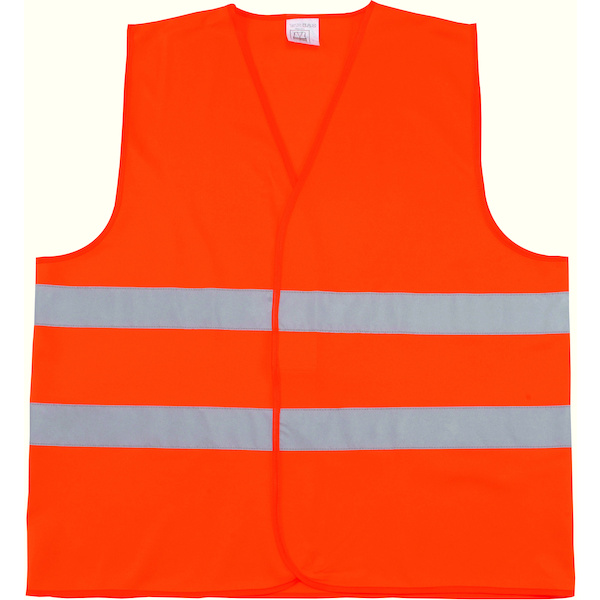 Gilet De Sécurité Orange Imprimé Pompiers - Norme EN ISO 20471 Classe 2 - Haute Visibilité