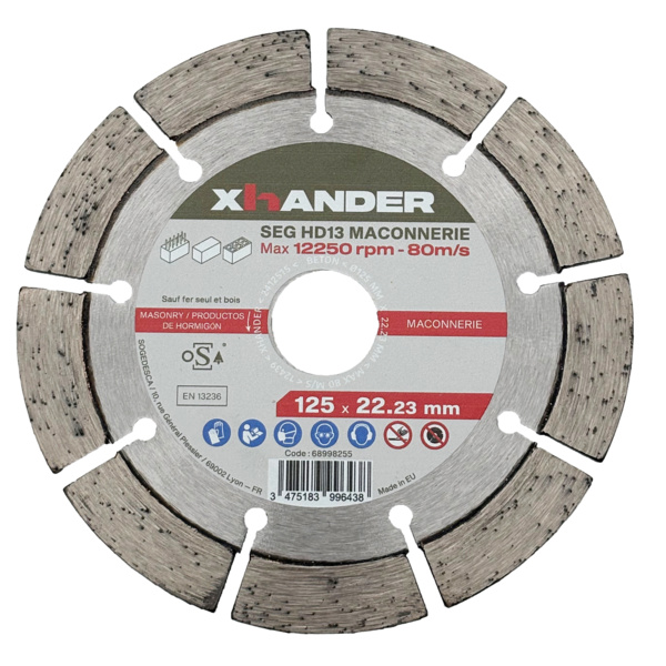 Lot De 3 Disques Diamant 125 Mm Pour Béton – Segment 10 Mm, Alésage 22,23 Mm, ESD TOOLS